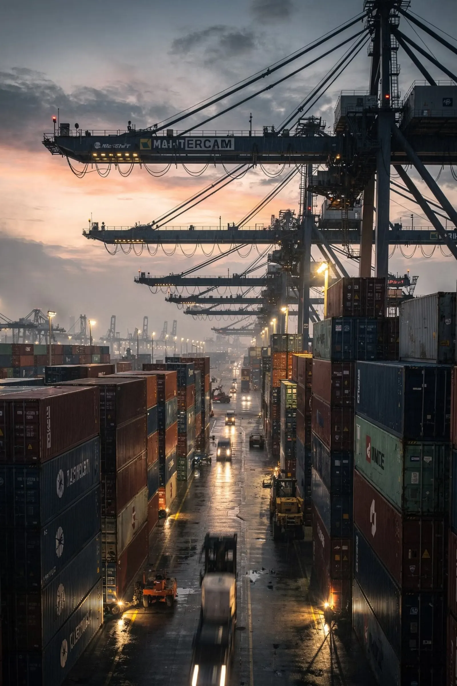 Container port representing global supply chains